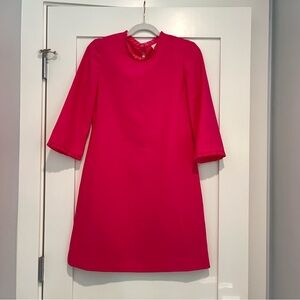 Kate Spade New York Hot Pink 3/4 Sleeve Dress with Ruffle Detail